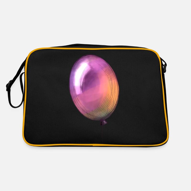 Ein bunter Luftballon - Retro Tasche - Schwarz/Gold