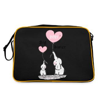 Big Sister Big Sister 2021 Famille Naissance Bébé - Sac Retro - noir/or - Dos