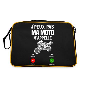 Cadeau Motard Humour Je Peux Pas Ma Moto M'appelle - Sac Retro - noir/or - Dos
