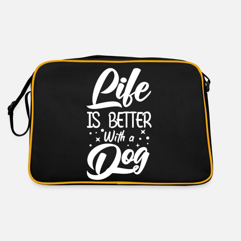 Life ist better with a dog Retro Tasche