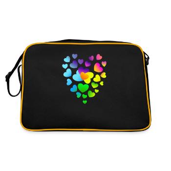 Cœur Cœurs Cœurs Colorés Coeurs - Sac Retro - noir/or - Dos
