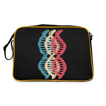 Science Biology retro DNA Genetics Motif 3 - Retro Bag - black/gold - Back