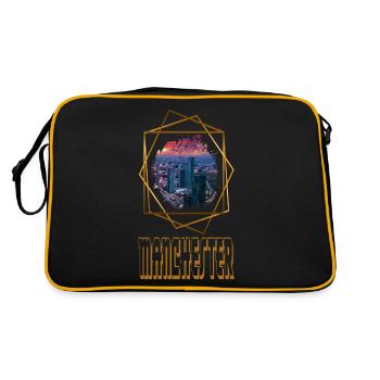 Manchester Angleterre UK City Skyline Love Gold - Sac Retro - noir/or - Dos