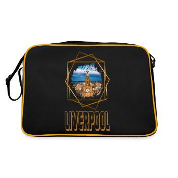 Liverpool Angleterre UK City Skyline Love Gold - Sac Retro - noir/or - Dos