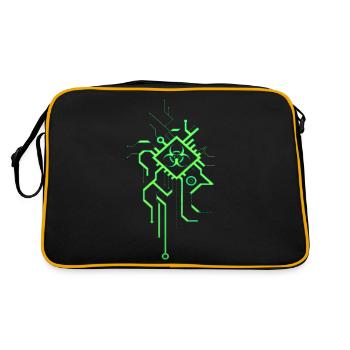 Hacking hackers hacker computer malware esport trojan - Retro Bag - black/gold - Back
