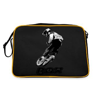 BMX Race Racing Mountainbike Motocross - Retro Tasche - Schwarz/Gold - Hinten