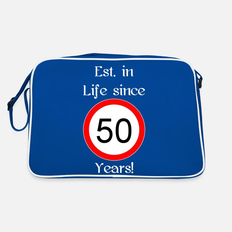 est i l 50 script white engl Retro Tasche