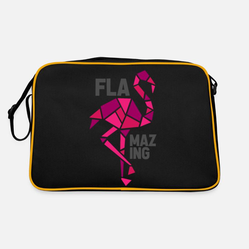 flamazing flamingo - Retro Tasche - Schwarz/Gold