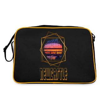 Newcastle Angleterre UK City Skyline Love Gold - Sac Retro - noir/or - Dos