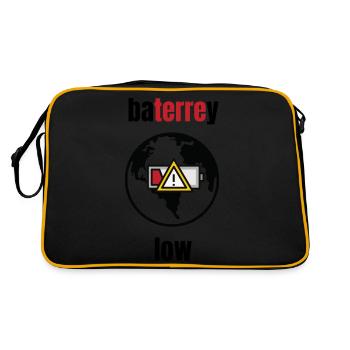 planète batterie faible - Sac Retro - noir/or - Dos