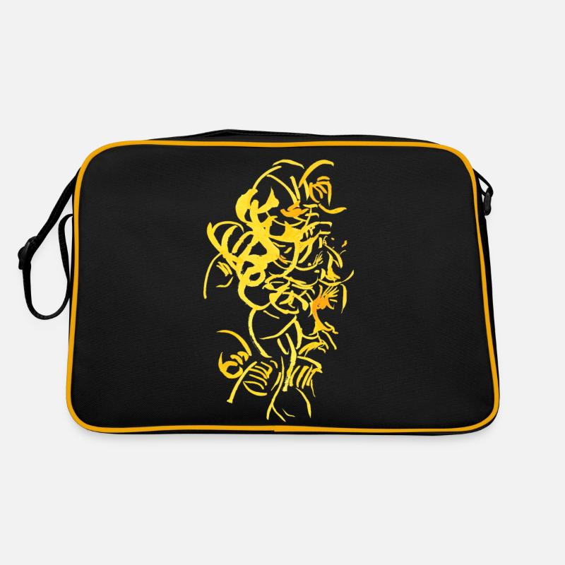 Abstrakt - Tusche - Retro Tasche - Schwarz/Gold