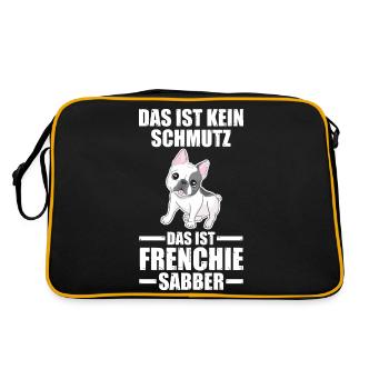 Hund Frenchie - Retro Tasche - Schwarz/Gold - Hinten