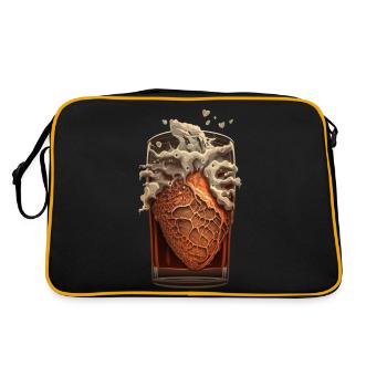 Beer Heart Love Verre à bière - Sac Retro - noir/or - Dos
