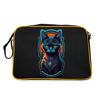 Black kitten and neon light - Retro Bag - black/gold - Back