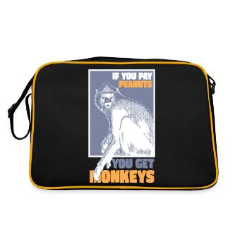 Monkeys for Peanuts - Retro Tasche - Schwarz/Gold - Hinten