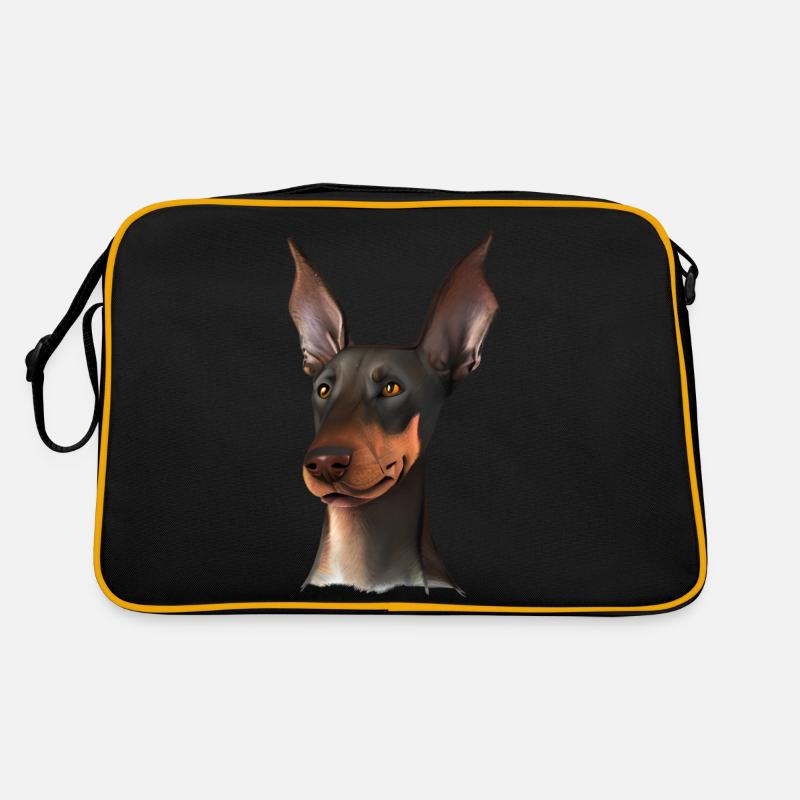 Dobermann Dobermannwelpe Hund Dobermanntrainer Retro Tasche