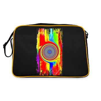 "LifeLine" Acrylic Paint by Marco Eckenbrecht - Retro Bag - black/gold - Back
