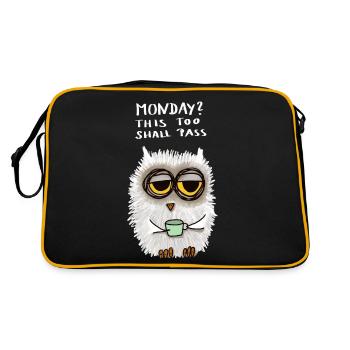 Lundi? Cela aussi passera - Sac Retro - noir/or - Dos
