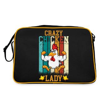 Chicken Lady Chickens Farmer Chicken Lovers - Retro Bag - black/gold - Back