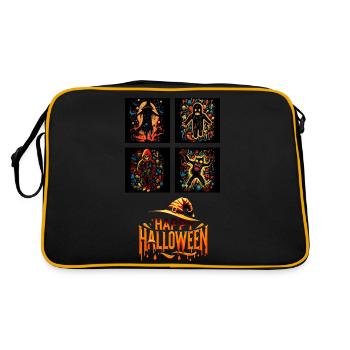 Halloween Hoedown: Ein lebendiges Quartett der Freude. - Retro Tasche - Schwarz/Gold - Hinten