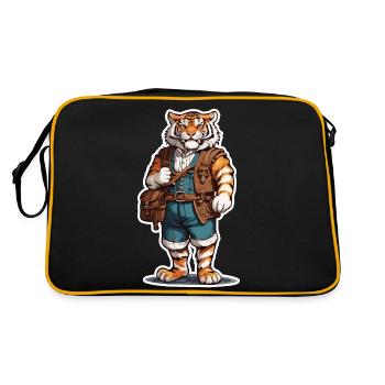 Lederhosen / Animal / Traditional costume / Tradition / Tiger - Retro Bag - black/gold - Back