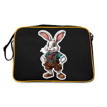 Lederhosen / Animal / Traditional costume / Tradition / Rabbit - Retro Bag - black/gold - Back