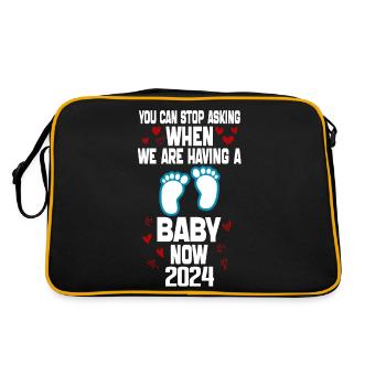 You Can't Stop Asking When We Are Having Baby Now - Sac Retro - noir/or - Dos