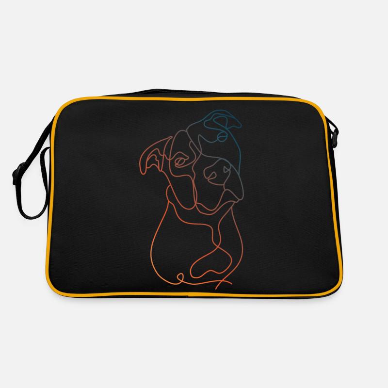 PITBULL MINIMALISTE LINÉAIRE DE COULEUR Sac Retro