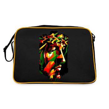 jesus bible christian religion christian cross christian - Retro Bag - black/gold - Back