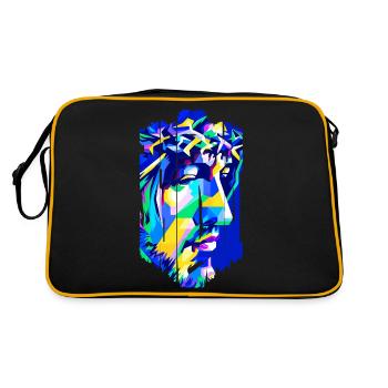 jesus bible christian religion christian cross christian - Retro Bag - black/gold - Back