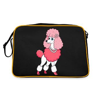 Caniche élégant se pavanant : Art numérique - Sac Retro - noir/or - Dos