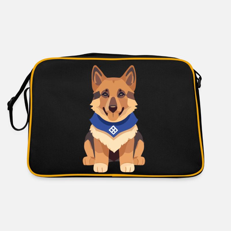 Schäferhund Welpe süß Retro Tasche