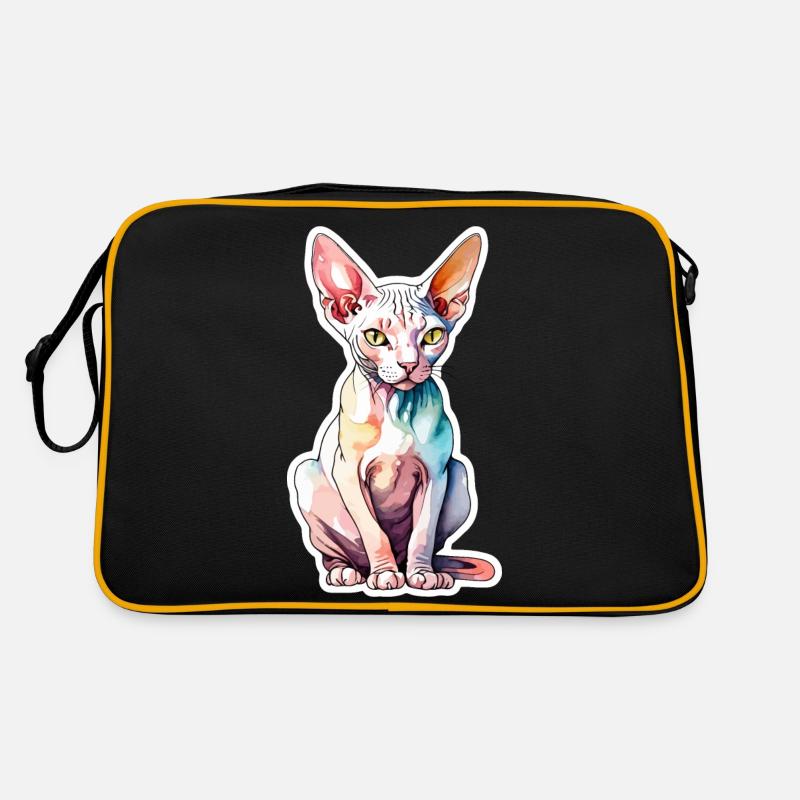 Sphynx Katze Wasserfarben Retro Tasche