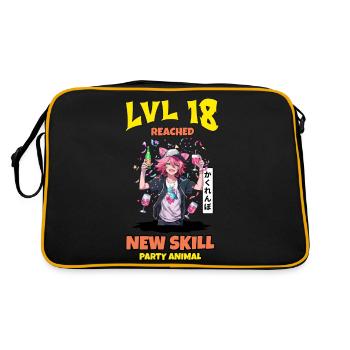 LvL 18 Reached, Sweet 18 - Retro Bag - black/gold - Back