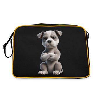 Hund grimmig 2 - Retro Tasche - Schwarz/Gold - Hinten