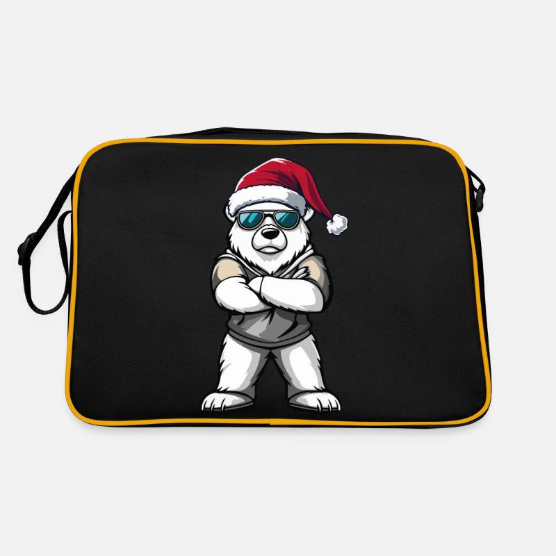 Eisbär Weihnachtsmann Retro Tasche