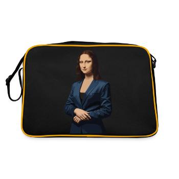Mona Lisa Geschäftsfrau - Retro Tasche - Schwarz/Gold - Hinten