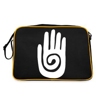Chaman - Main de Guérison & Symbole de Protection - Blanc - Sac Retro - noir/or - Dos