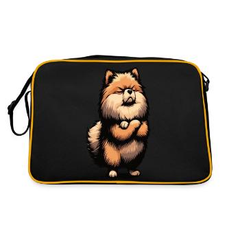 Pomeranian Dwarf Spitz Dwarf Spitz Holder Spitz - Retro Bag - black/gold - Back