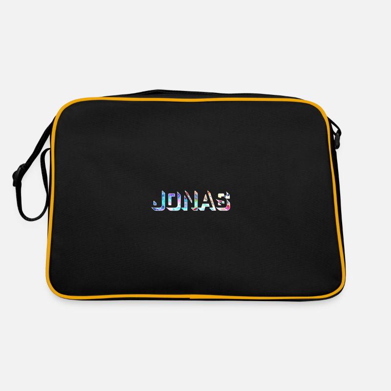 Jonas Name Vorname bunt abstrakt Retro Tasche