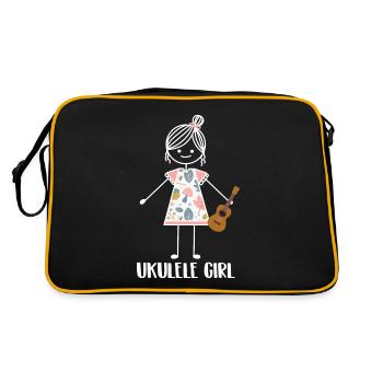 Ukulele - Retro Tasche - Schwarz/Gold - Hinten
