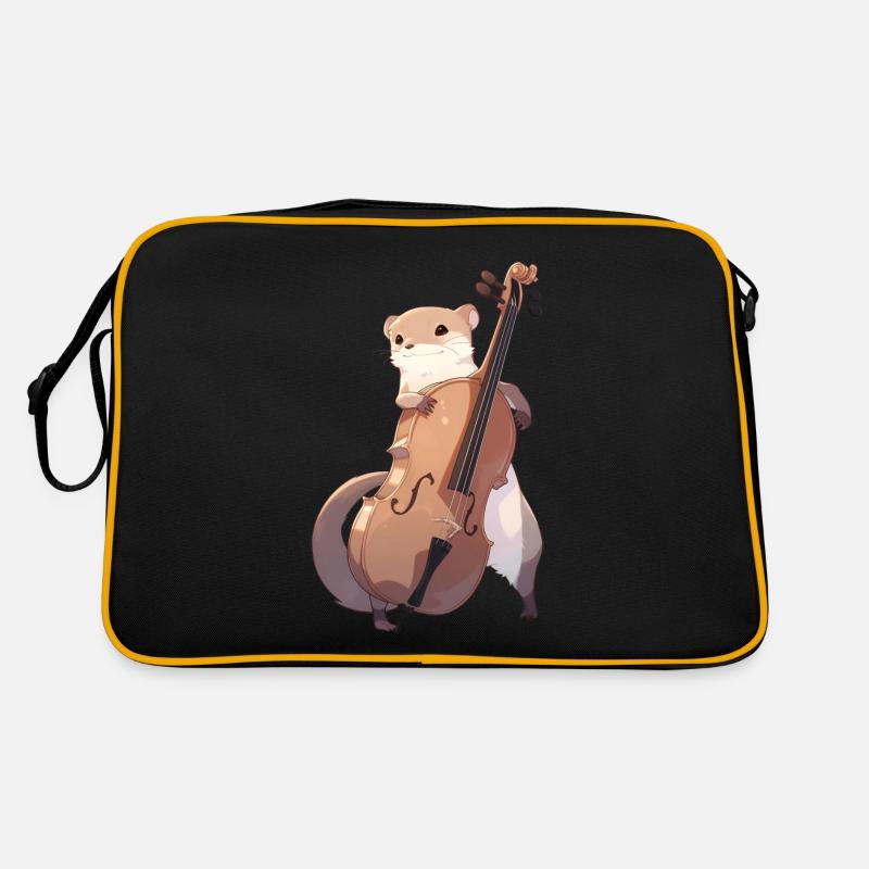Cute mongoose playing cello Retro Bag