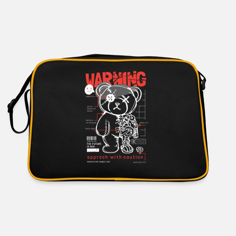 Bearstreet - Retro Tasche - Schwarz/Gold