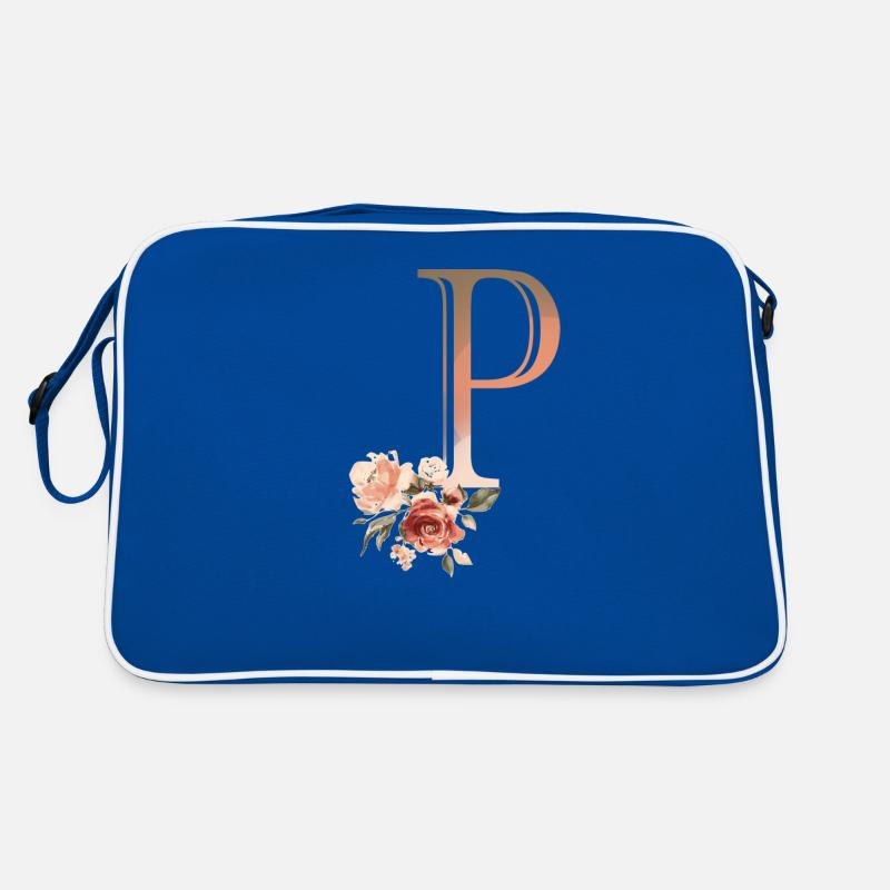 Buchstabe P mit Blumen Retro Tasche