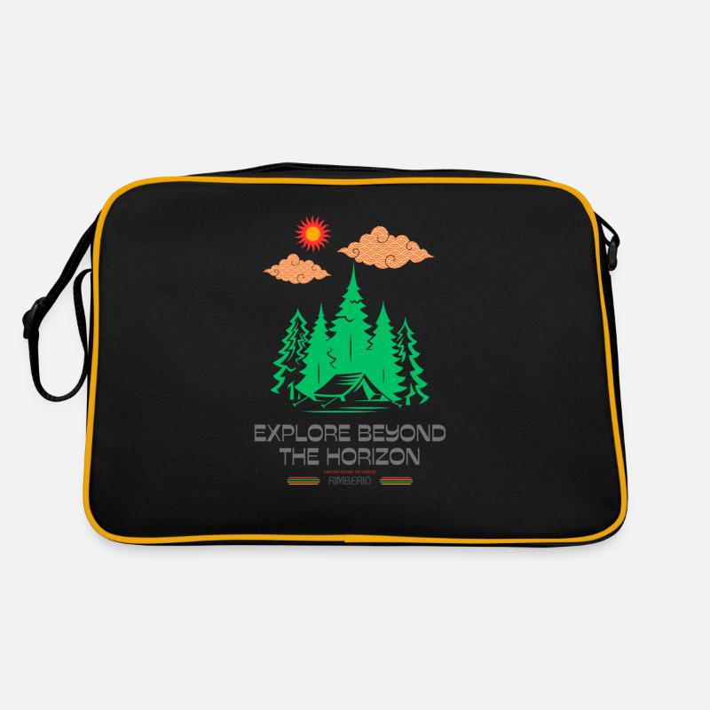 Explorez au-delà de l’horizon - Sac Retro - noir/or