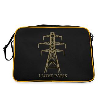 Pylône électrique en satire de la Tour Eiffel « I Love Paris » - Sac Retro - noir/or - Dos