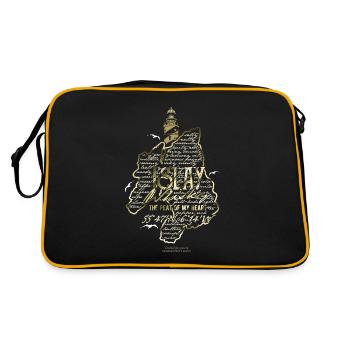 Whisky From Islay Peat Of My Heart - Retro Tasche - Schwarz/Gold - Hinten