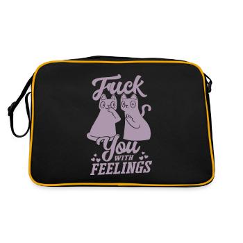 Cat with feelings funny sarcastic - Retro Bag - black/gold - Back