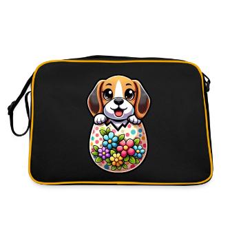 Oeuf de Pâques coloré Beagle éclosion Design - Sac Retro - noir/or - Dos