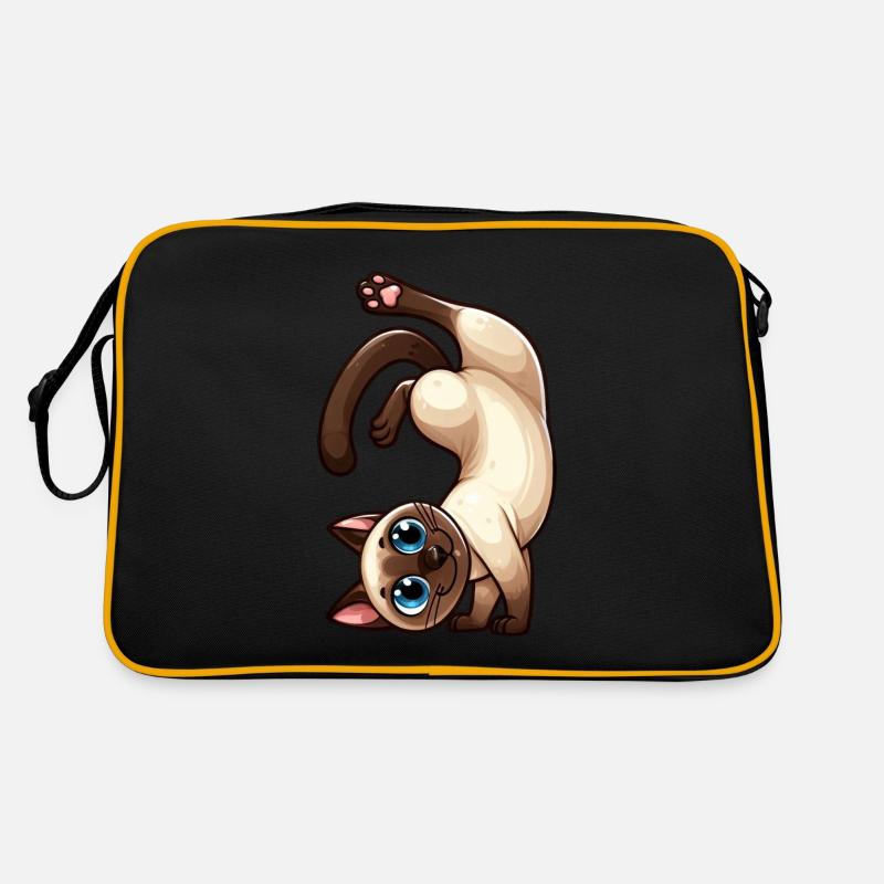 Funny Siamese Cat Handstand Trick Siamese Retro Bag